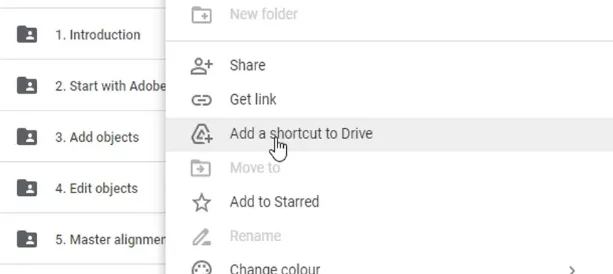 Add shortcut to Drive e1655586349834