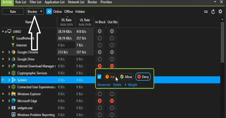 blocker tab (block background usage)