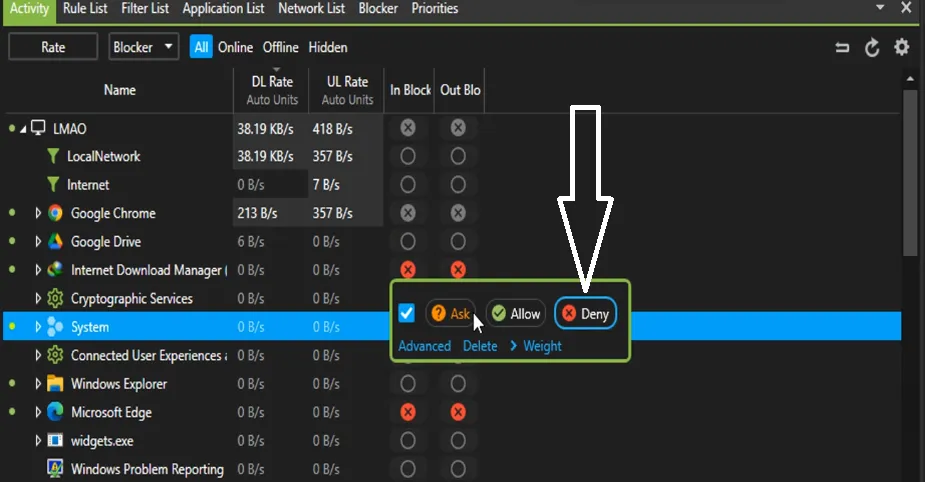 select active block (block background usage)