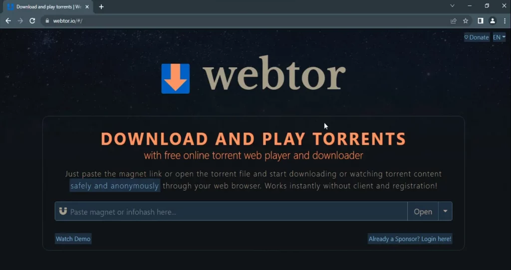 Convert Torrent to Direct Link torrent to direct link (Webtor)