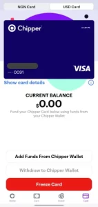 Chipper Cash Virtual Card Fund